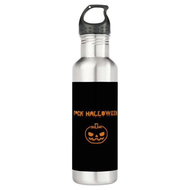 Anti Halloween pumpkin jack-o'-lantern 710 Ml Water Bottle (Front)