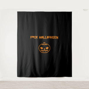 Anti Halloween pumpkin jack-o'-lantern Tapestry