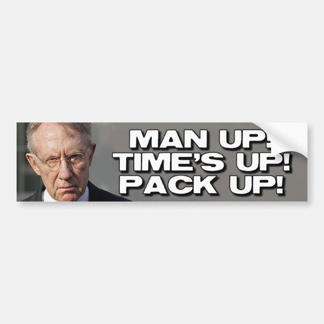 ANTI HARRY REID - MAN UP BUMPER STICKER (Front)