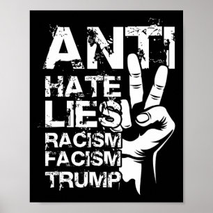 Anti Hate Lies Racism Facism Trump Poster