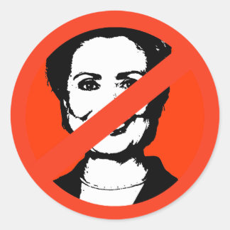 ANTI-HILLARY CLINTON 1 CLASSIC ROUND STICKER