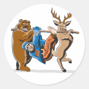 Anti Hunting Animal Revenge Classic Round Sticker