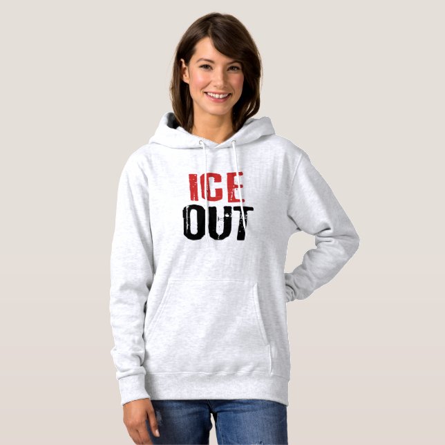 Anti ICE Out Political Activism Protest Hoodie (Front Full)