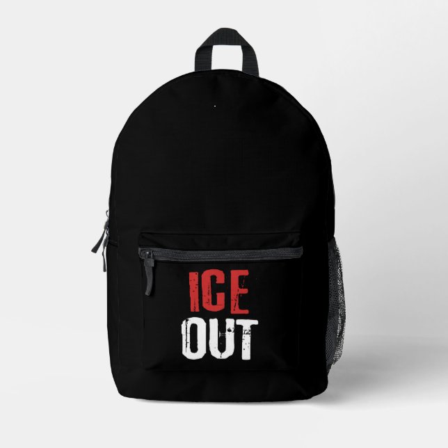 Anti ICE Out Political Activism Protest Printed Backpack (Front)