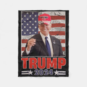 Anti Joe Biden Funny Conservative Donald Trump 202 Fleece Blanket