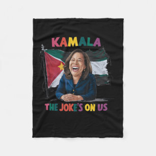 Anti Kamala Harris Palestine Flag Fleece Blanket