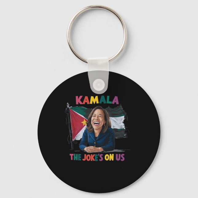 Anti Kamala Harris Palestine Flag  Key Ring (Front)