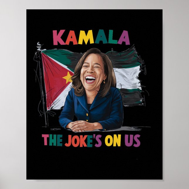 Anti Kamala Harris Palestine Flag  Poster (Front)