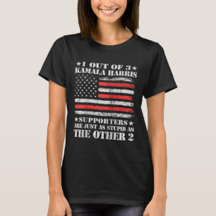 Anti Kamala Harris Stupid Joke American Flag Usa H T-Shirt
