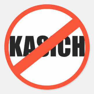 ANTI-KASICH CLASSIC ROUND STICKER