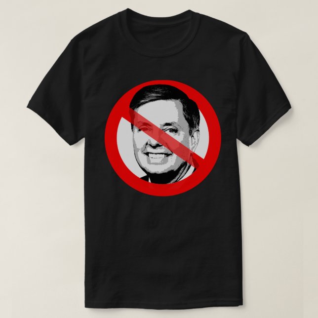 Anti Lindsey Graham Crossed Out Face T-Shirt (Design Front)