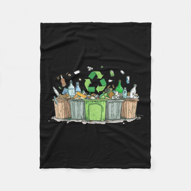 Anti Littering No Environment Environmental Protec Fleece Blanket (Front)