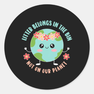 Anti Littering Recycle Climate Change No Littering Classic Round Sticker