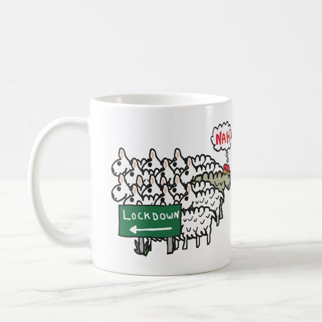 Anti Lockdown Sheep Coffee Mug (Left)