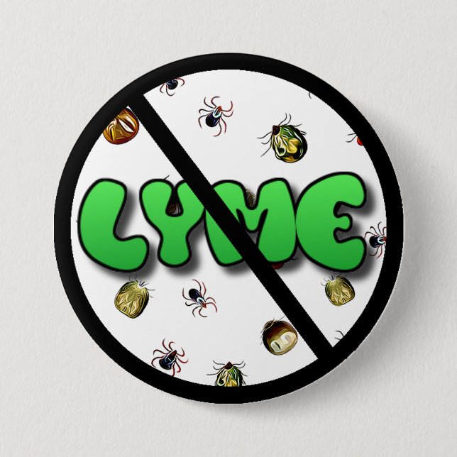 Anti Lyme Disease Awareness Ribbons Ticks Button (Front)