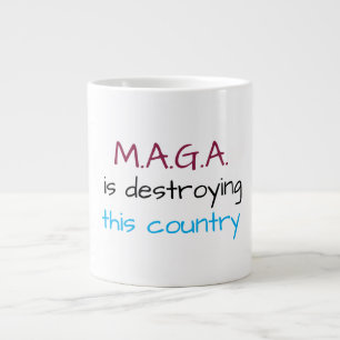 Anti-MAGA message Large Coffee Mug