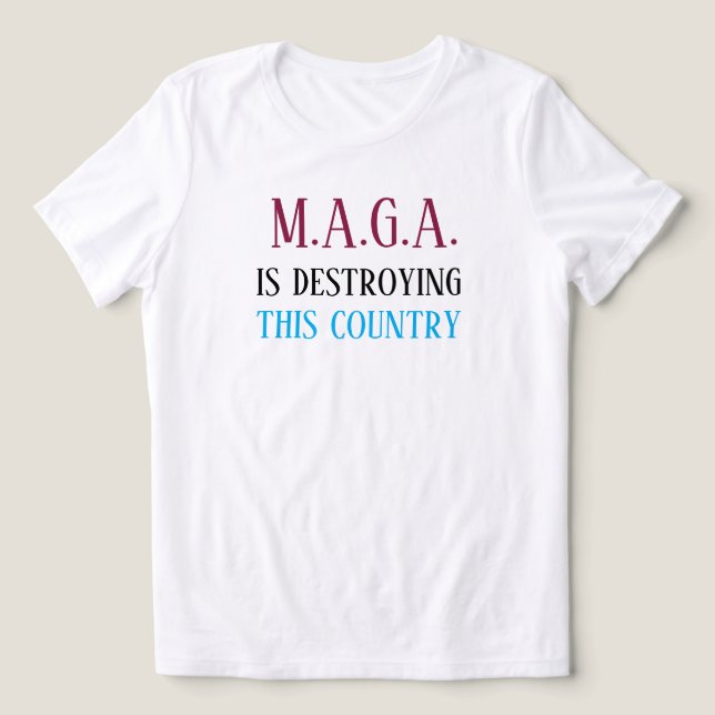 Anti-MAGA message Tri-Blend Shirt (Design Front)