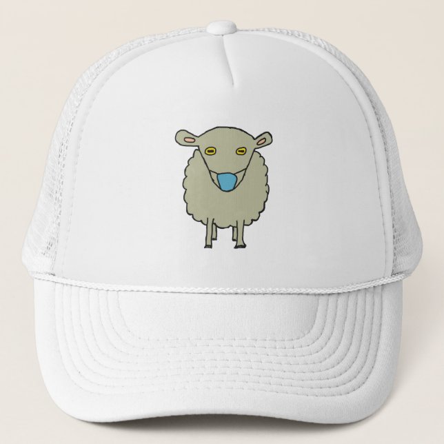 Anti-Mask Mask-Wearing Sheep Trucker Hat (Front)