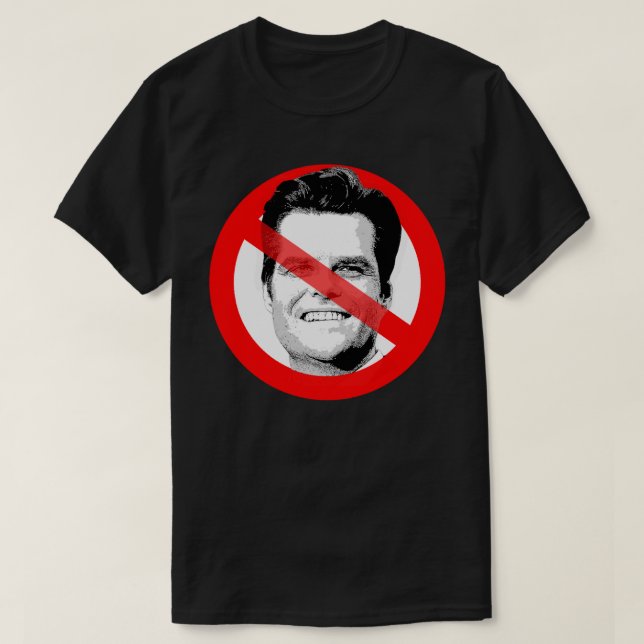 Anti Matt Gaetz Crossed Out Face T-Shirt (Design Front)