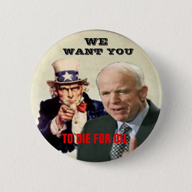 Anti-McCain / Uncle Sam Button (Front)