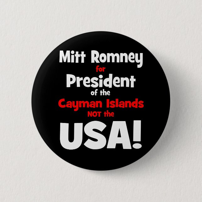 anti Mitt Romney 6 Cm Round Badge (Front)