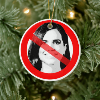 Anti Nancy Mace Crossed Out Face Ceramic Tree Decoration
