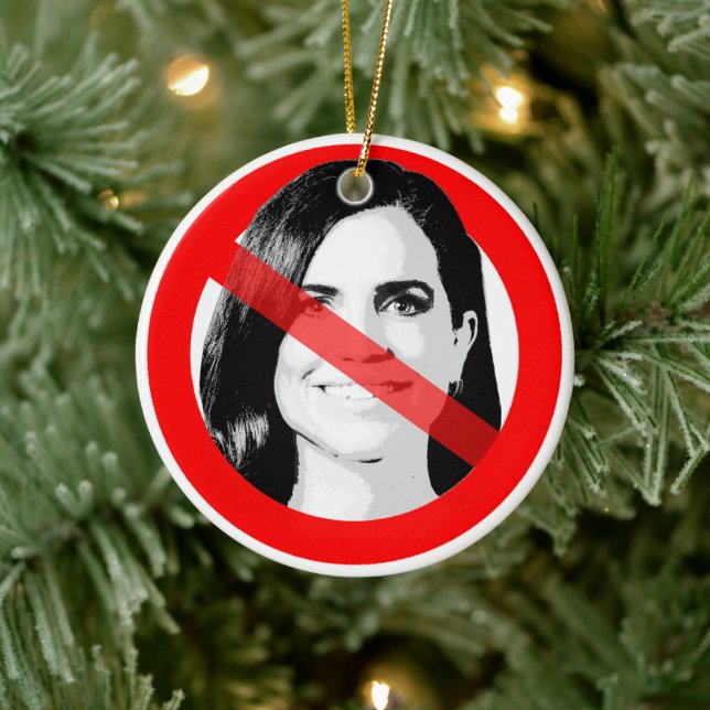 Anti Nancy Mace Crossed Out Face Ceramic Tree Decoration (Tree)
