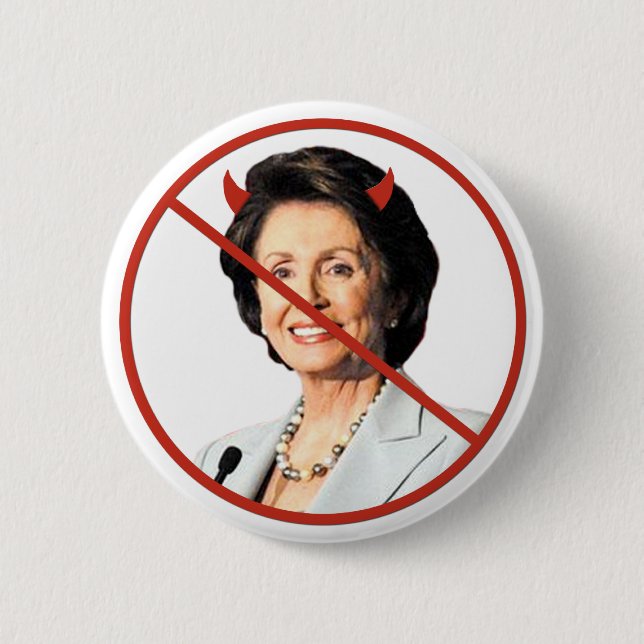 Anti Nancy Pelosi 6 Cm Round Badge (Front)