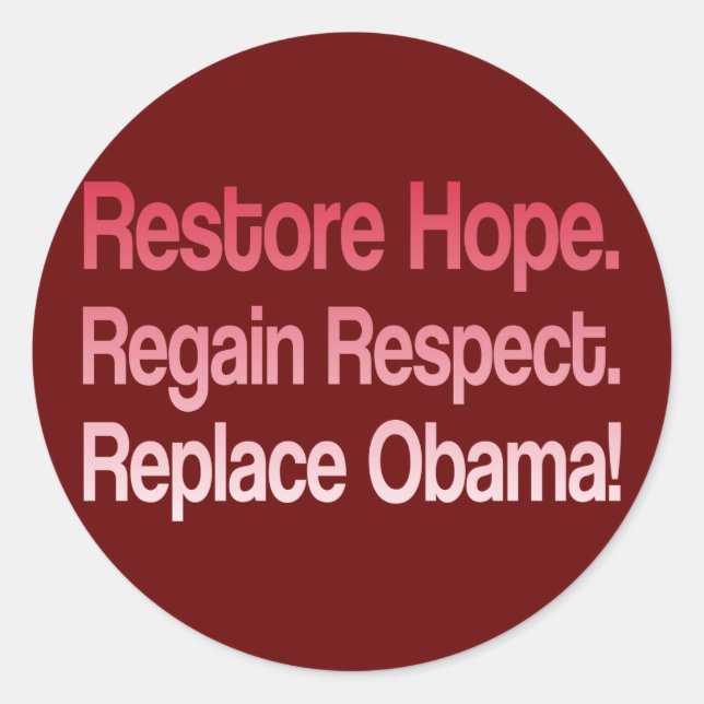 Anti Obama 2012 Election Classic Round Sticker (Front)