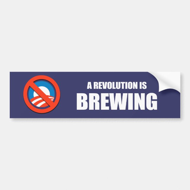 Anti-Obama - a revolution is brewing Bumper Sticker (Front)
