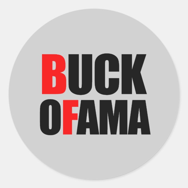Anti-Obama - BUCK OFAMA 2 black Classic Round Sticker (Front)