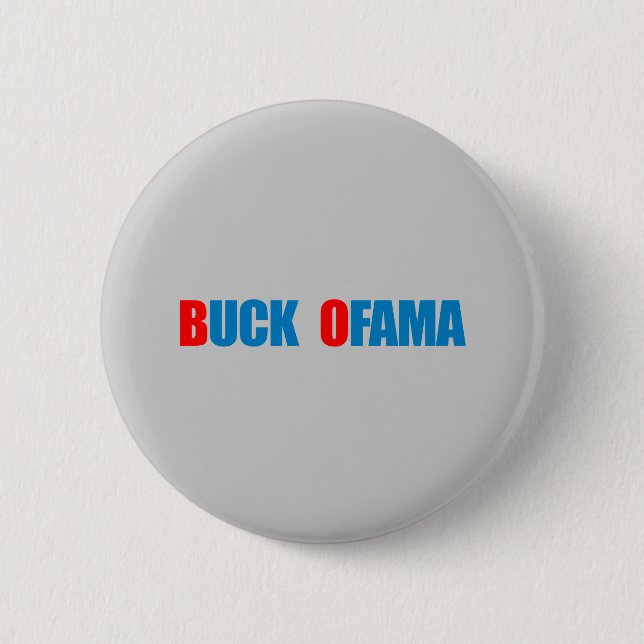 Anti-Obama - Buck Ofama blue 6 Cm Round Badge (Front)
