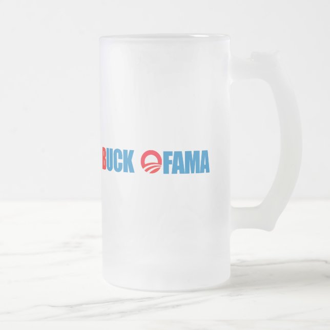 Anti-Obama - Buck Ofama Frosted Glass Beer Mug (Right)