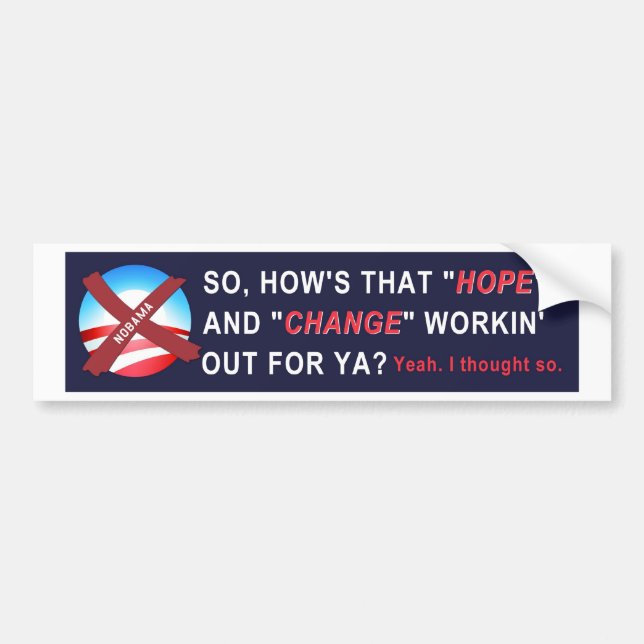 Anti-Obama Bumper Sticker (Front)