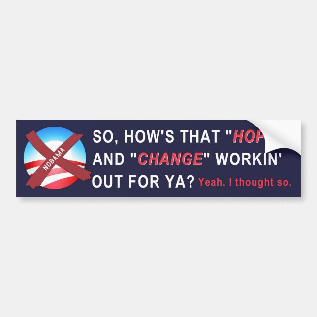 Anti-Obama Bumper Sticker (navy) (Front)