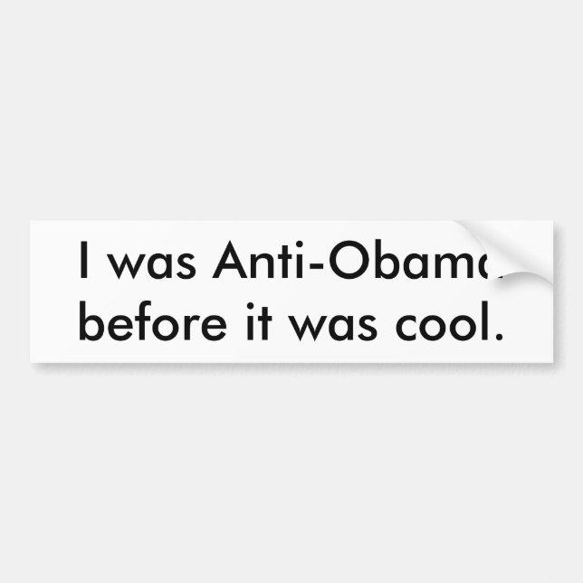 Anti-Obama Bumpersticker Bumper Sticker (Front)