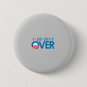 Anti-Obama Bumpersticker - Over 1-20-2013 6 Cm Round Badge