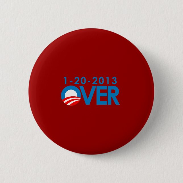Anti-Obama Bumpersticker - Over 1-20-2013 6 Cm Round Badge (Front)