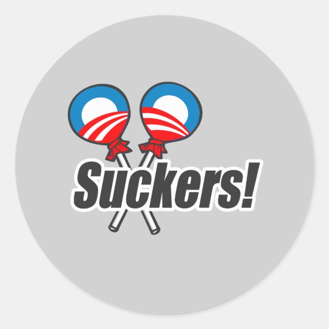 Anti-Obama Bumpersticker - Suckers 2 Classic Round Sticker (Front)