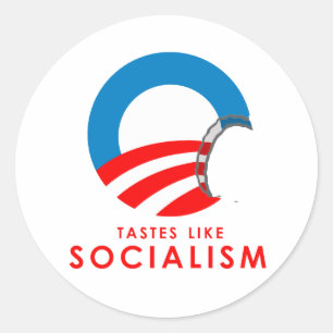Anti-Obama Bumpersticker - Tastes like Socialism Classic Round Sticker