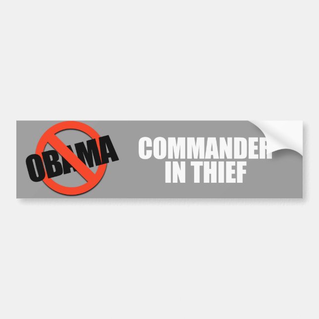 Anti-Obama - commander in thief Bumper Sticker (Front)
