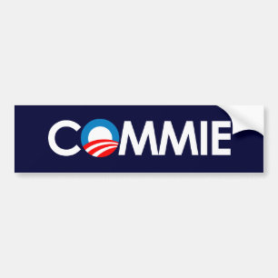 Anti-Obama - Commie white Bumper Sticker