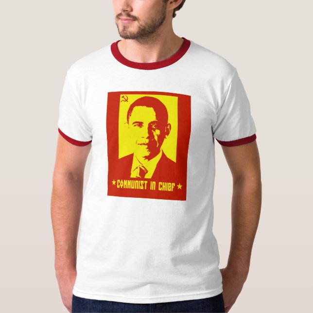 Anti Obama Communist Mens Ringer T-Shirt (Front)