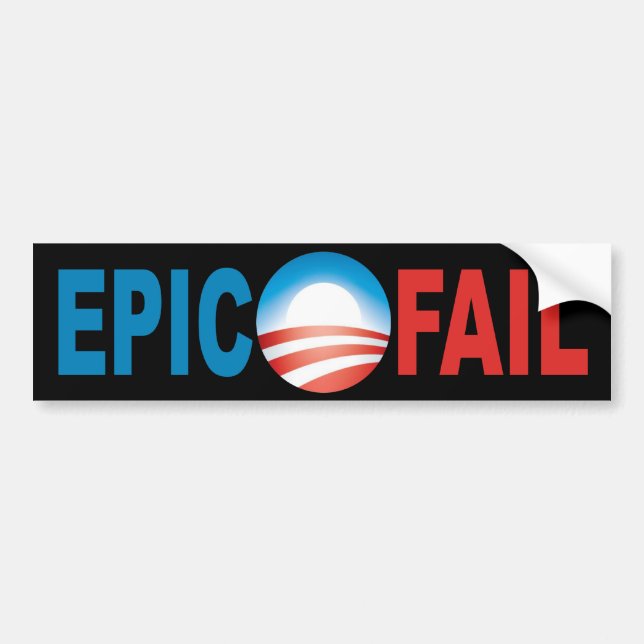 Anti-Obama Epic Fail bumper sticker (Front)