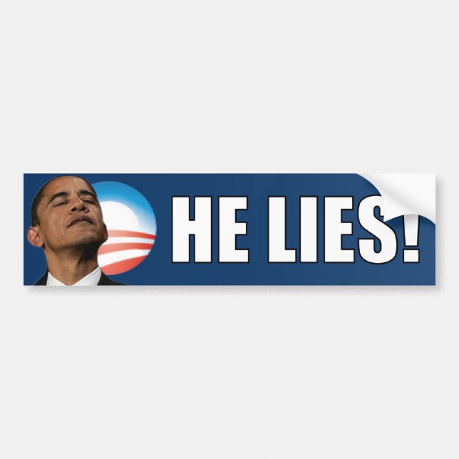 Anti Obama: He Lies! Bumper Sticker (Front)