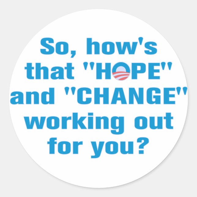 Anti Obama "Hope" and "Change" Sticker (Front)