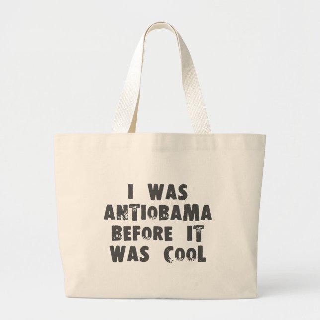 Anti Obama Large Tote Bag (Front)