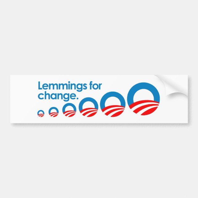 Anti-Obama - Lemmings for change Bumper Sticker (Front)