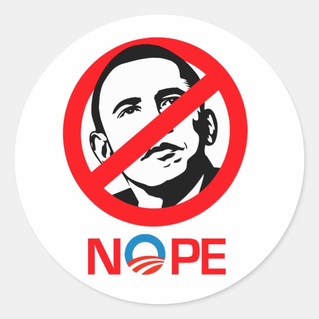Anti-Obama - Nope Classic Round Sticker (Front)