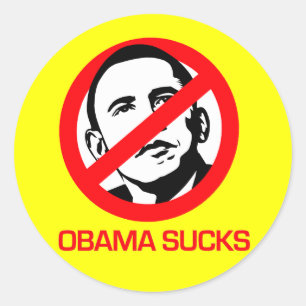 Anti-Obama - Obama Sucks Classic Round Sticker